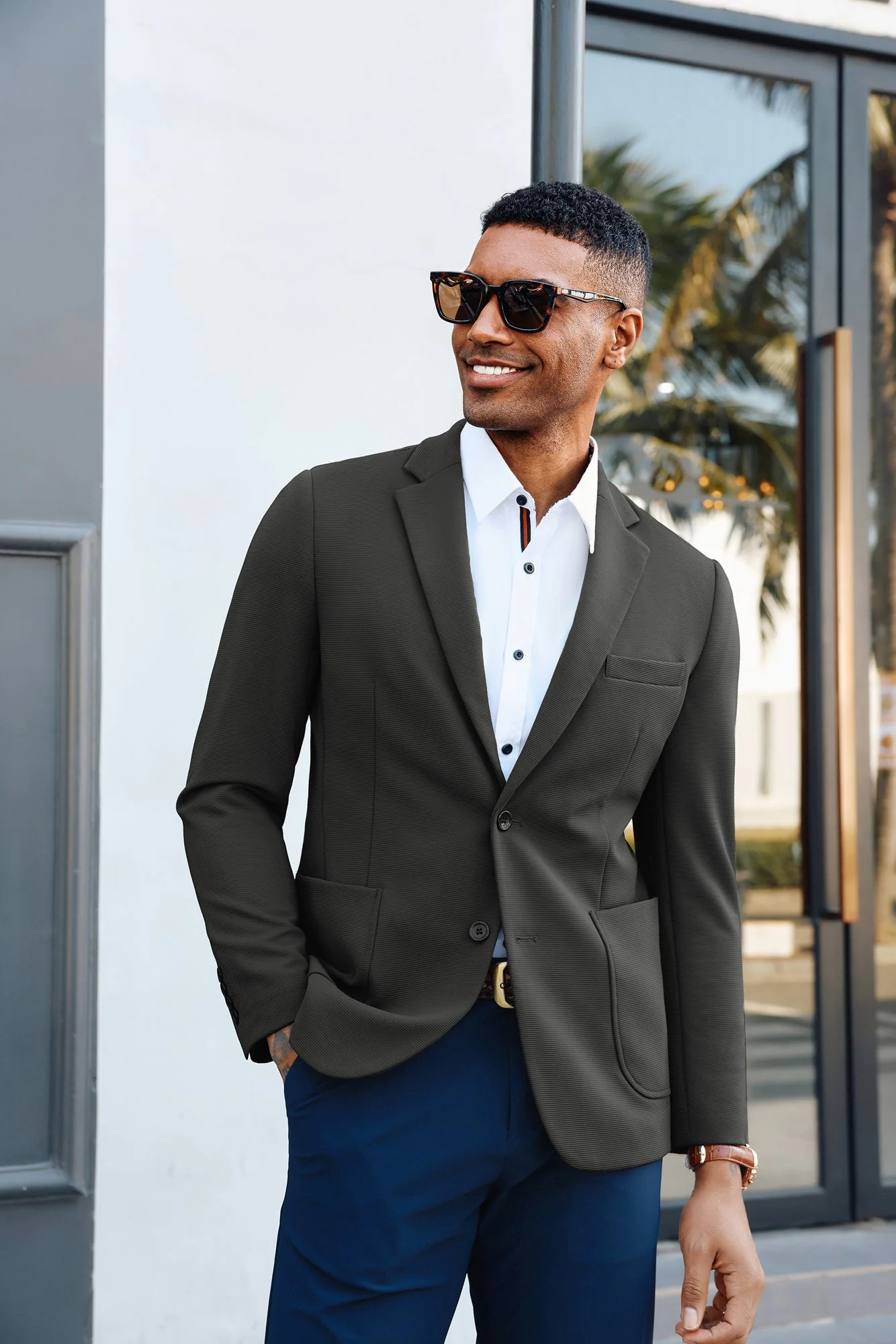 Paul Jones Sakko Herren Sportlich Regular Fit Business Two Buttons Blazers - Image 7