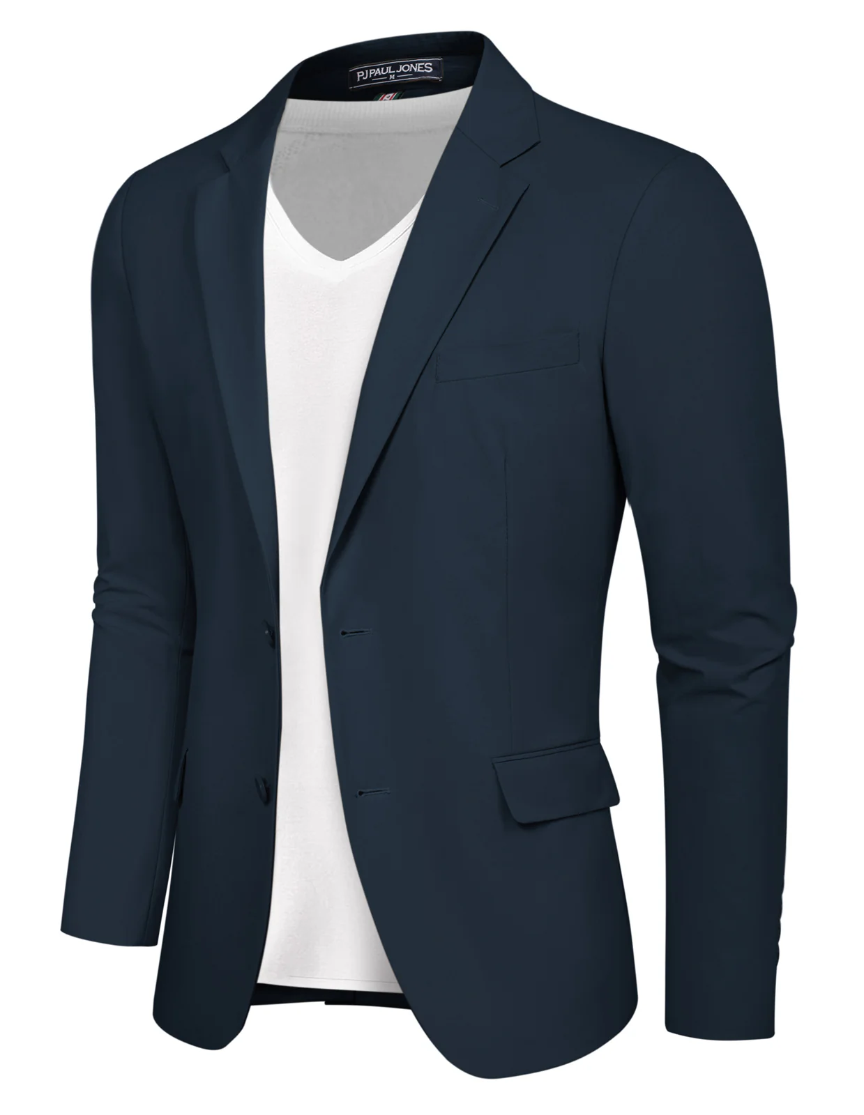 PJ Men Anti-crease Blazer Coat Casual Two-Button Notch Lapel Thin Suit Coat - Image 7