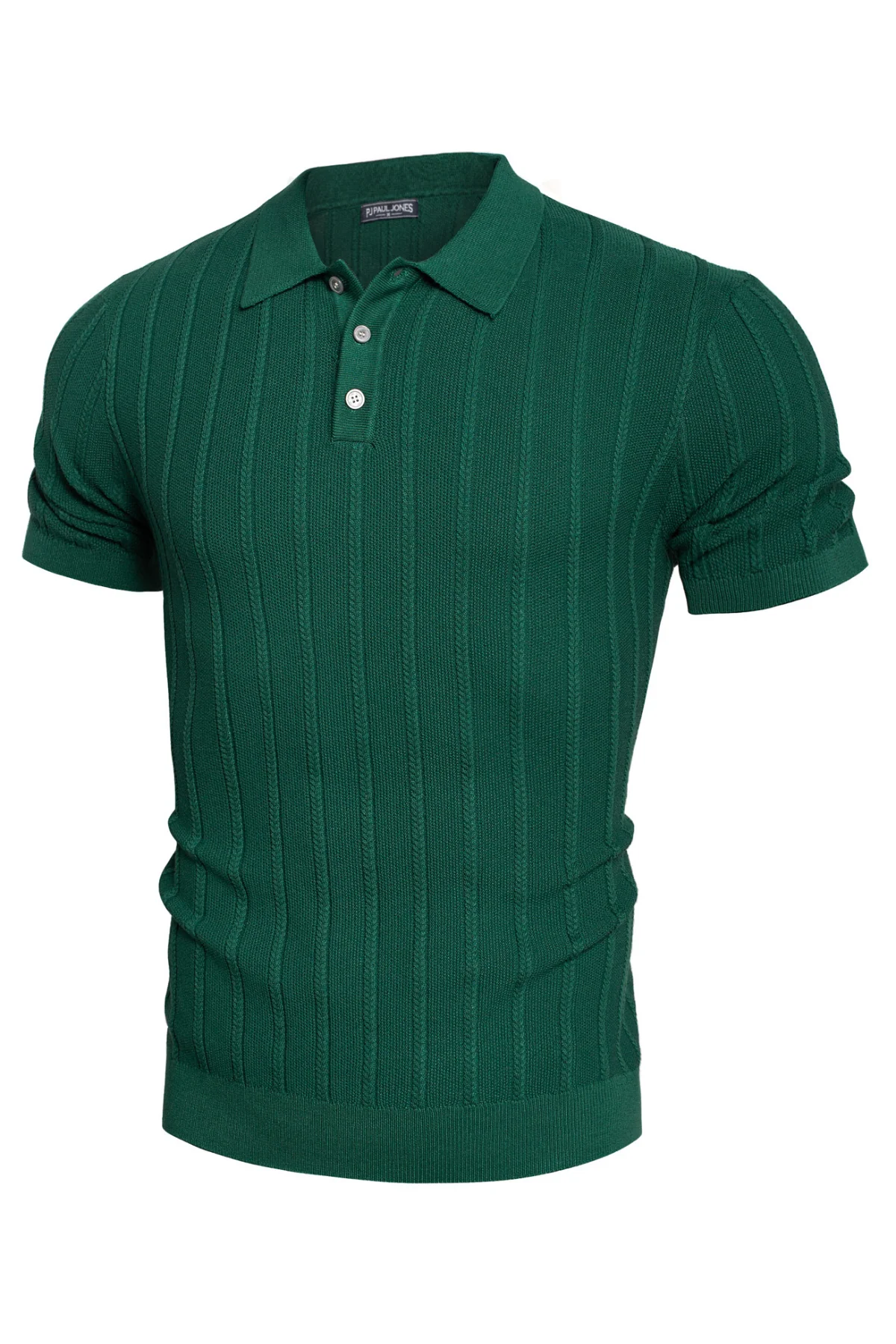 PJ Men Straight Knitted Polo-Shirt Short Sleeve Lapel Collar Button-up Neck Tops - Image 16