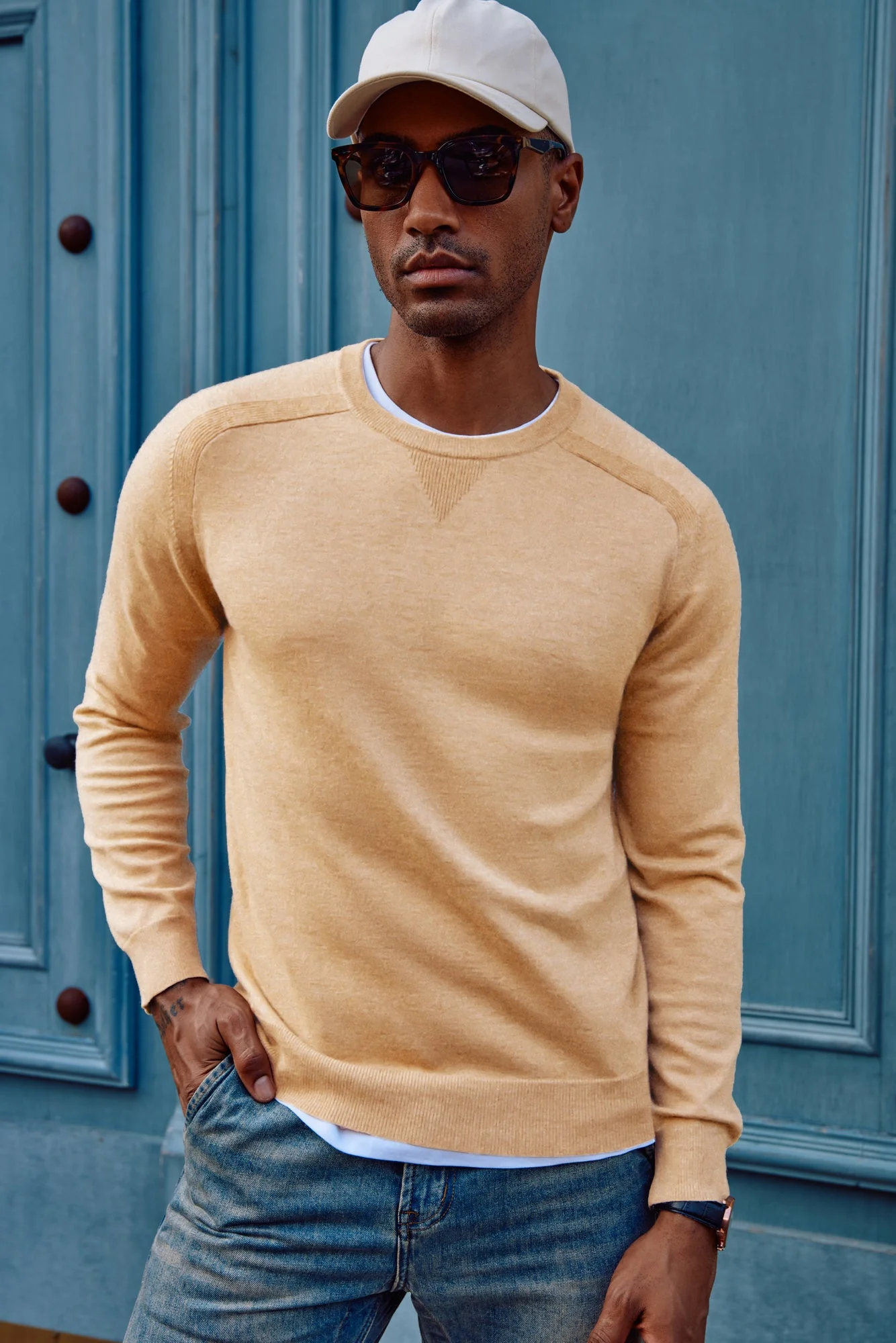 PJ Men's Crewveck Sweaters Casual Crew Neck Sweatshirt Wool Blend Knit Pullovers - Image 20