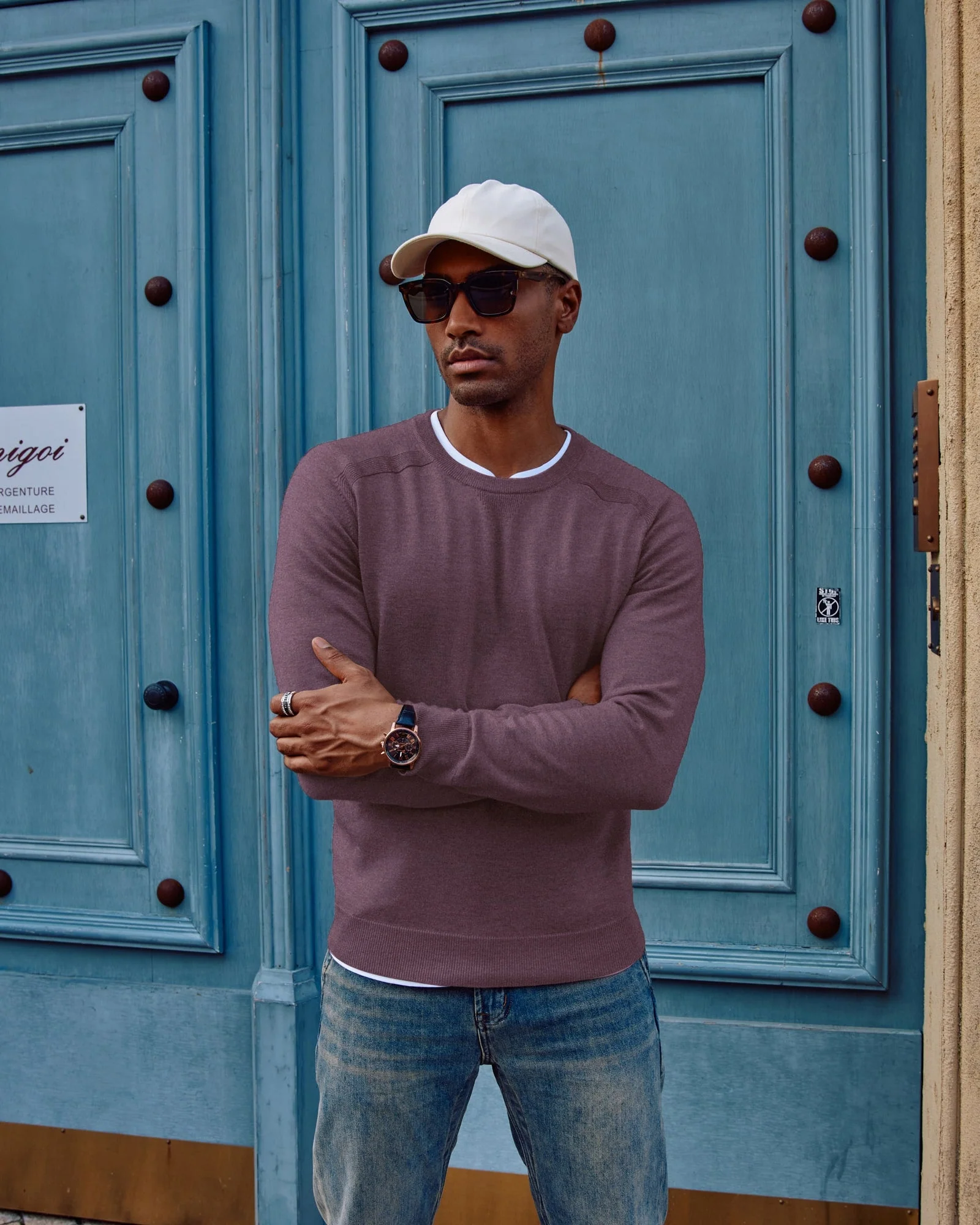PJ Men's Crewveck Sweaters Casual Crew Neck Sweatshirt Wool Blend Knit Pullovers - Image 27