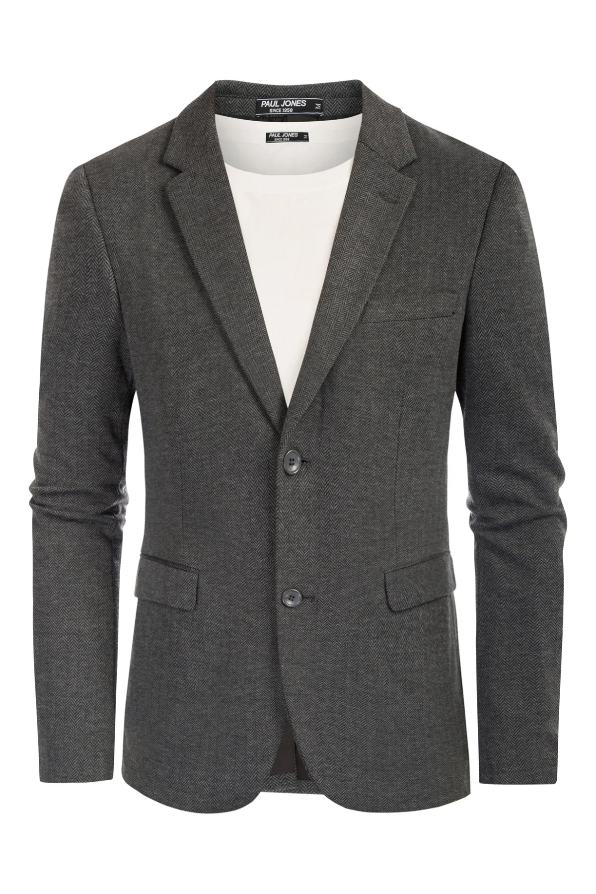 Pj Paul Jones Men's Herringbone Blazer Jacket Two Button Lightweight Casual Knit Sport Coat - Image 8