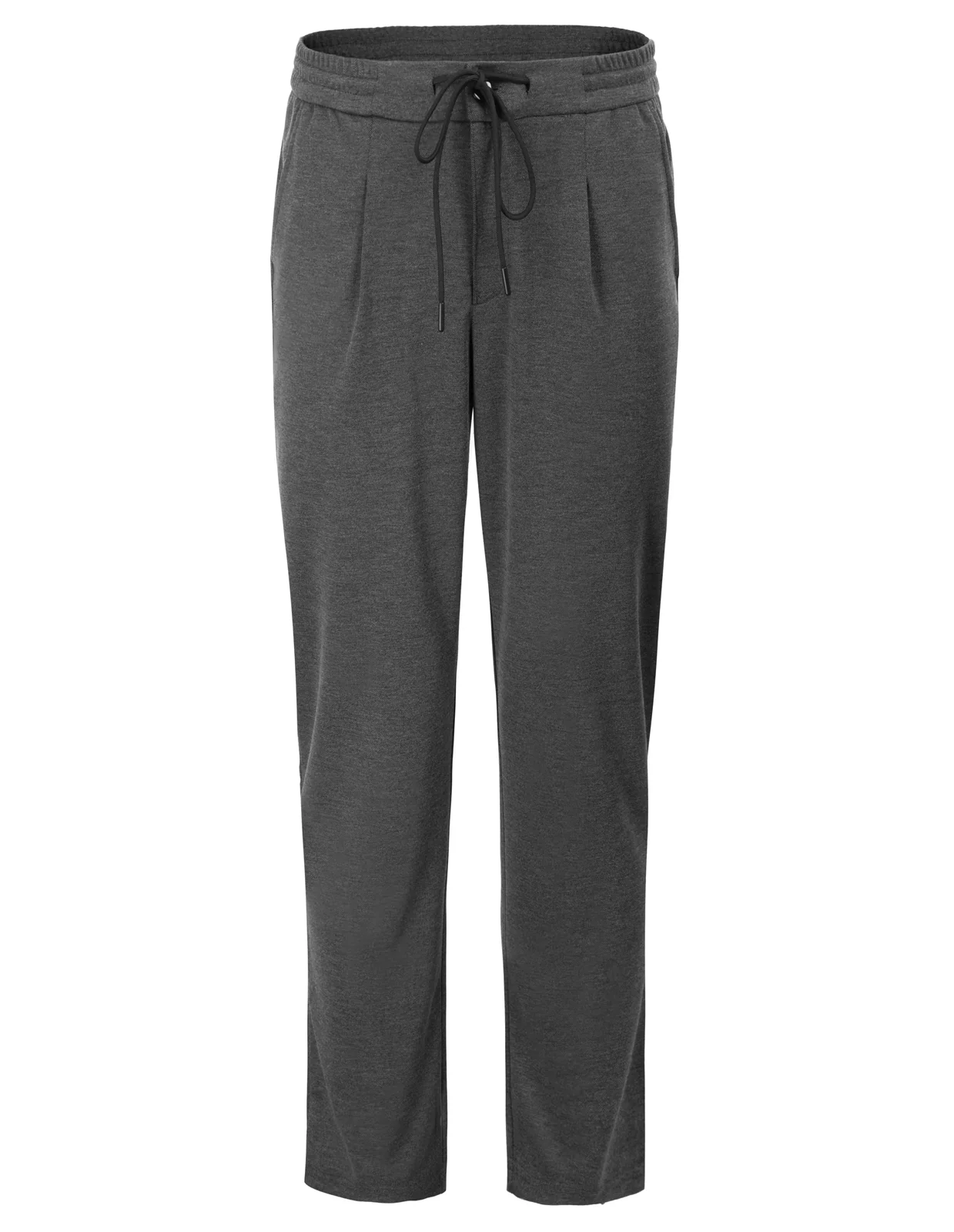 Mens Performance Stretch Knit Casual Pants Regular Fit Elastic Drawstring Waist Pant - Image 3