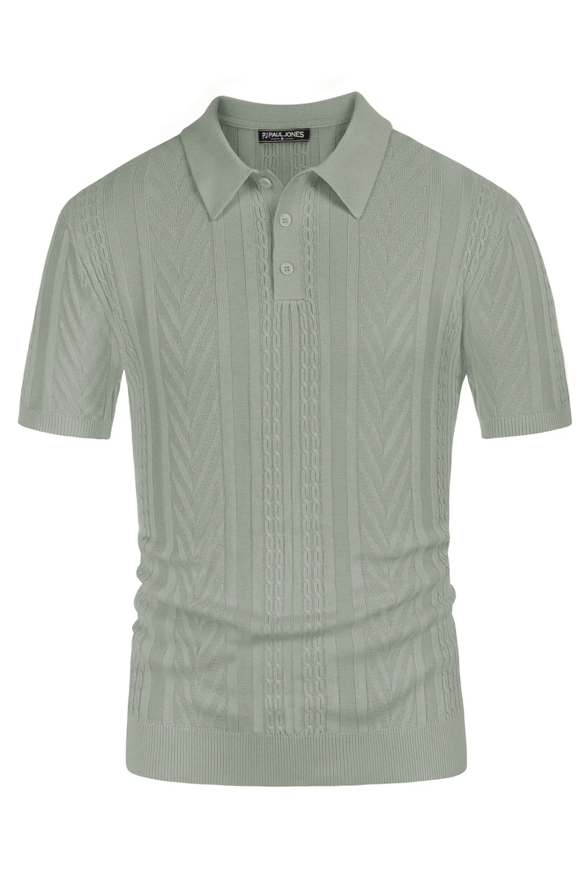 PJ PAUL JONES Men's Short Sleeve Knitted Polo Shirts Casual Textured Golf Shirts - Image 3