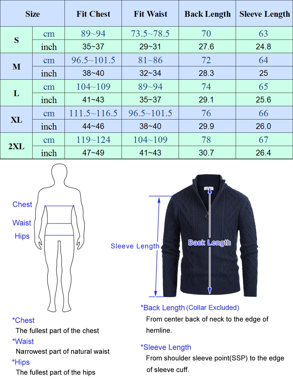 Men's Casual Quarter-Zip Sweaters Cable Knit Thermal Pullover - Image 44